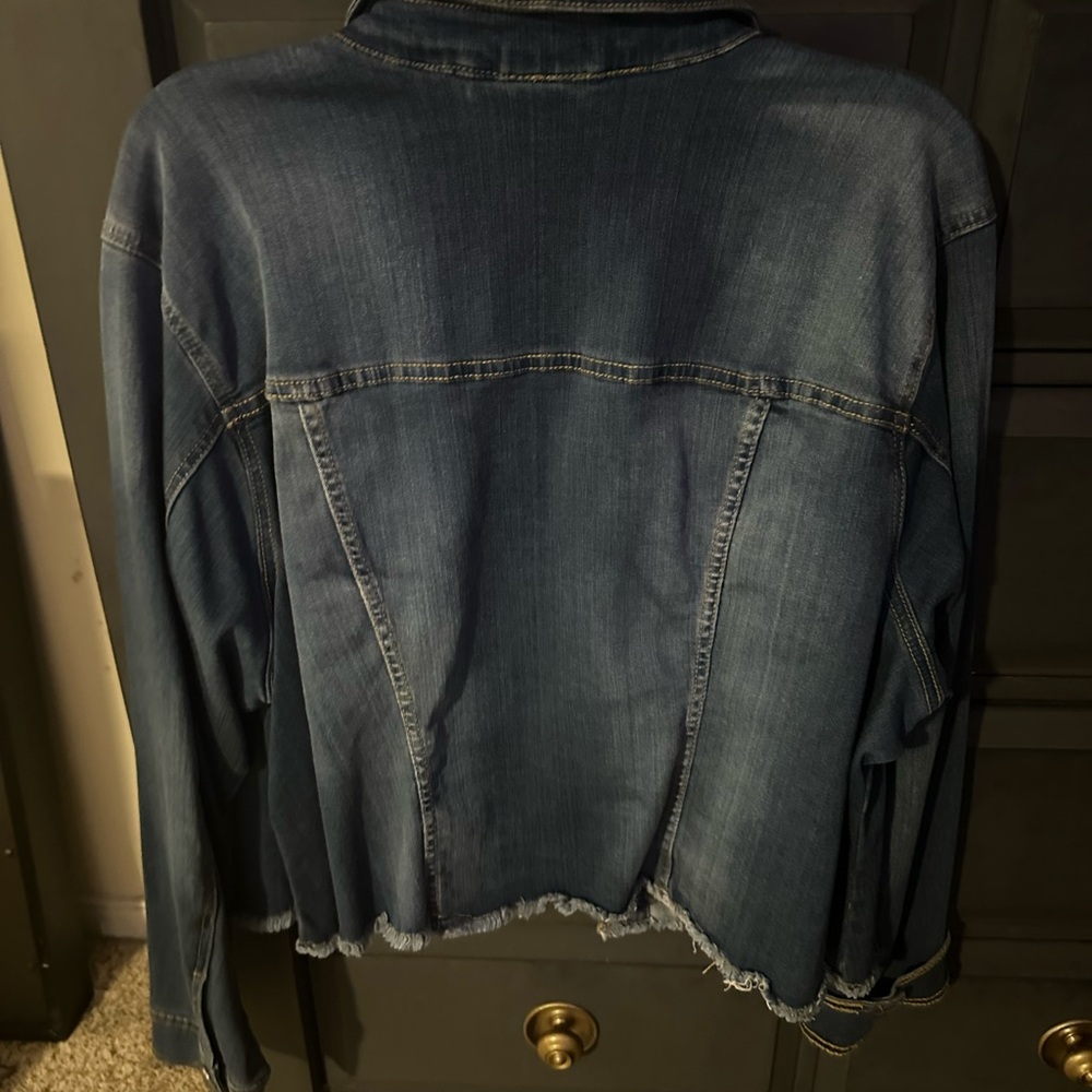 Lane Bryant Blue Denim Jacket with Studs - Picture 3 of 6